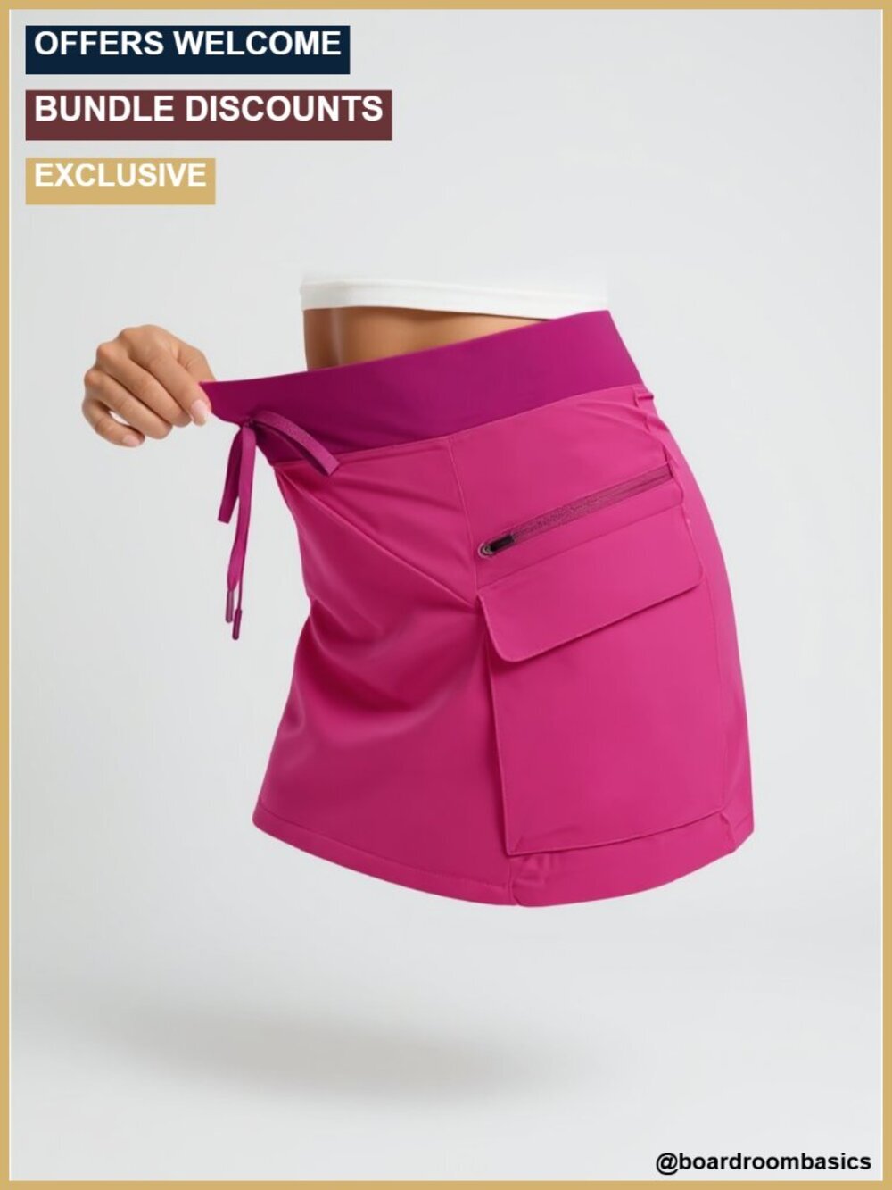 Cargo Skort for Women with Zipper Pockets High Waisted Athletic Golf Skirt